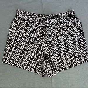 J.Crew black and white ikat pull on shorts